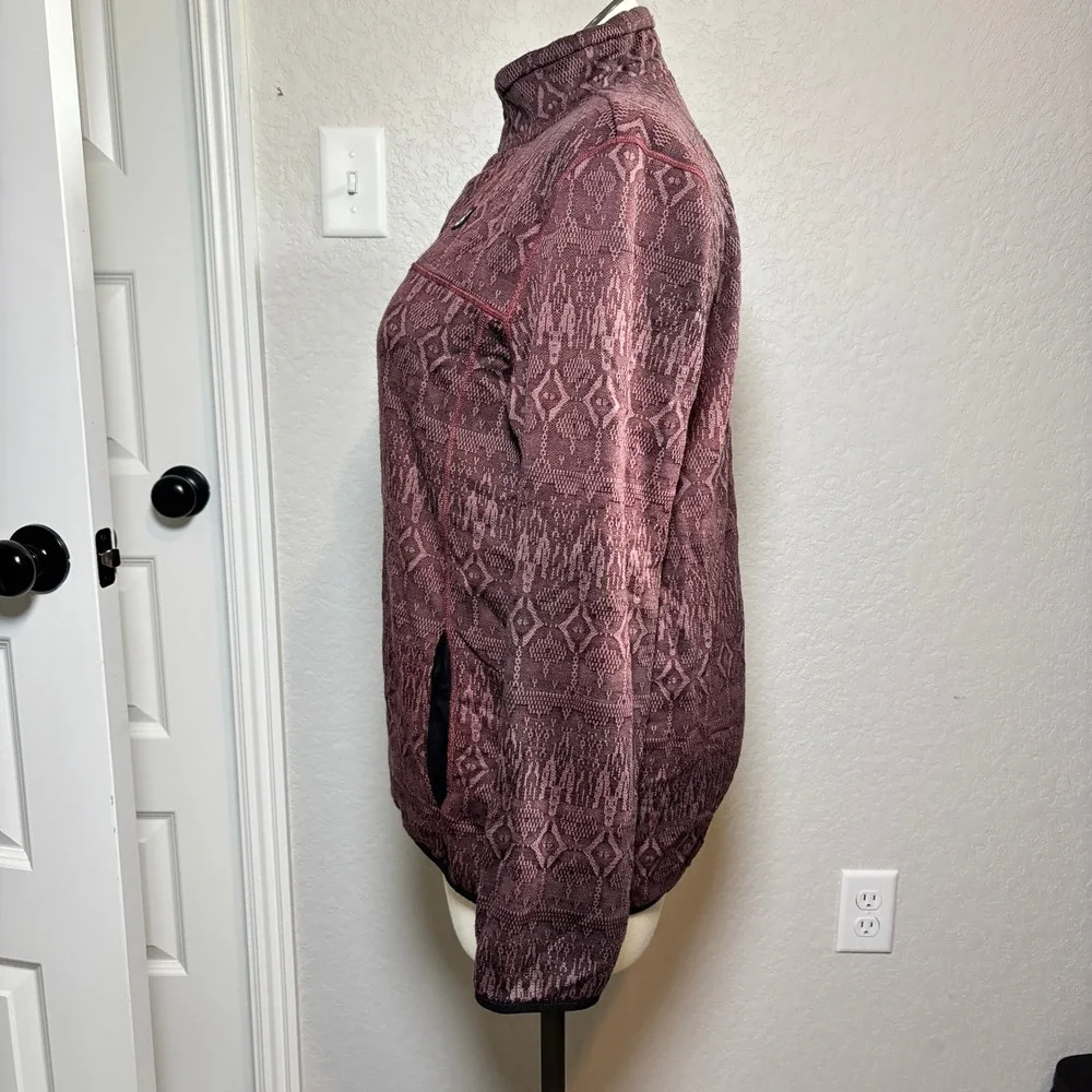 Avalanche‎ Outdoor Supply Womens Burgundy Geometric Fleece Pullover Large